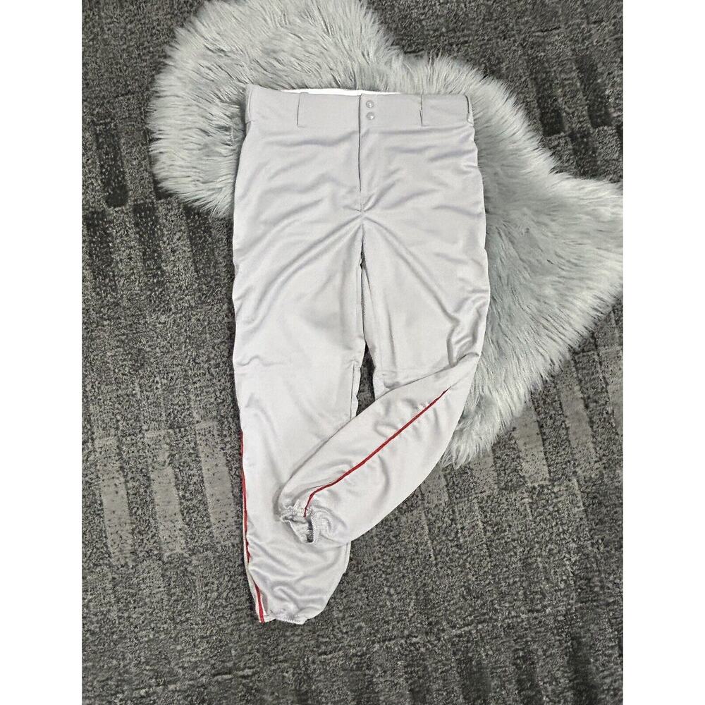 Alleson Athletic Boy's Youth Baseball Pants Size XL Grey Polyester